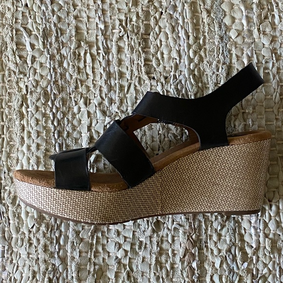 Clarks Artisan black wedge sandal leather - Picture 2 of 8